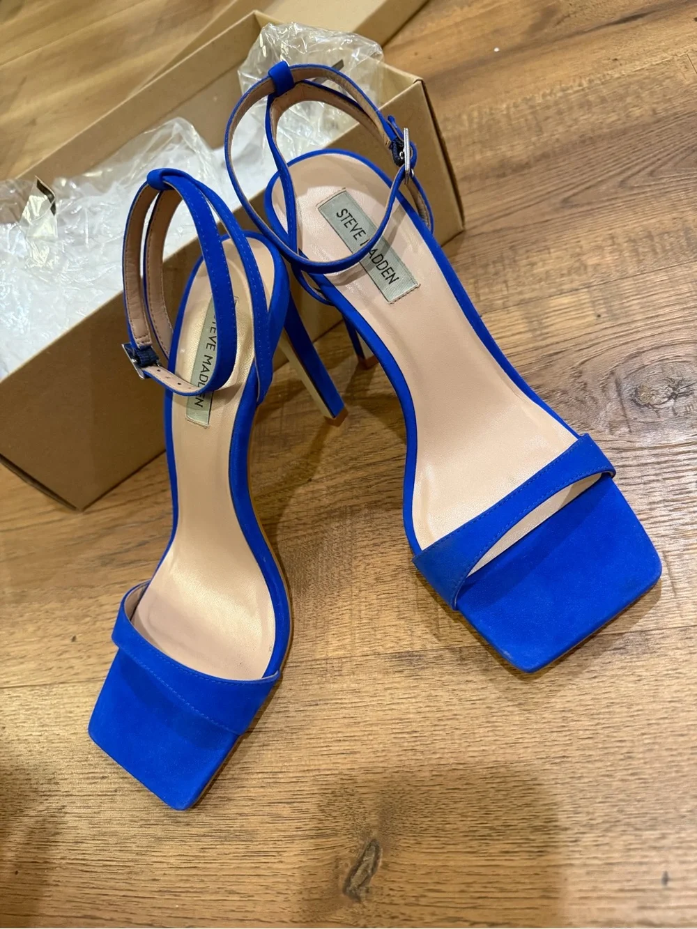 Steve Madden Royal Blue Suede Ankle-Strap Heels